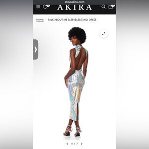 TALK ABOUT ME SLEEVELESS MIDI DRESS 
Akira Medium, Metallic Silver